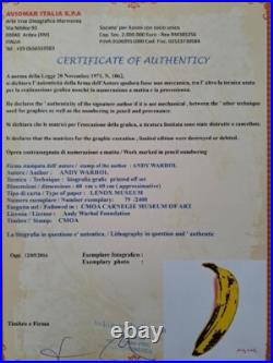 1980s Andy Warhol Signed Limited Edition Lithograph Banana