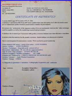 1980s Andy Warhol Signed Limited Edition Lithograph Debbie Harry