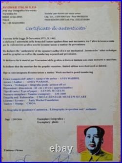 1980s Andy Warhol Signed Limited Edition Lithograph Mao Zedong