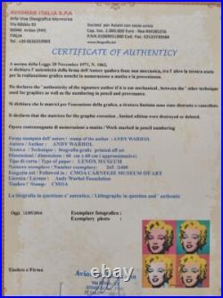 1980s Andy Warhol Signed Limited Edition Lithograph Marilyn Monroe