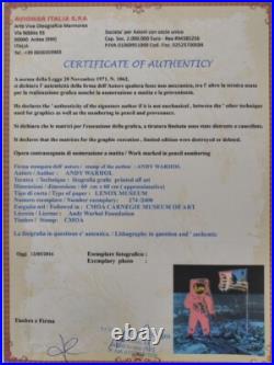 1980s Andy Warhol Signed Limited Edition Lithograph Moonwalk