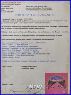 1980s Andy Warhol Signed Limited Edition Lithograph Paramount