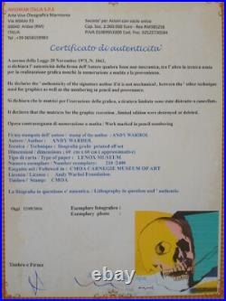 1980s Andy Warhol Signed Limited Edition Lithograph Skull