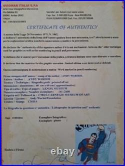 1980s Andy Warhol Signed Limited Edition Lithograph Superman