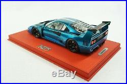 1/18 Bbr Ferrari F40 LM Chrome Blue/italy Deluxe Red Leather Limited 2 Pieces