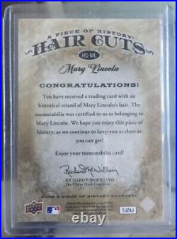 2008 Upper Deck Piece Of History Hair Cuts, First Lady Mary Lincoln, RARE