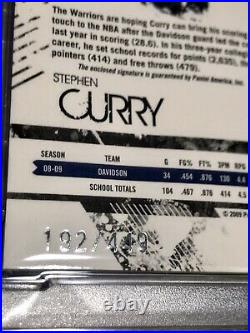 2009 Rookies & Stars Stephen Curry RC AUTO /449 ON CARD ROOKIE AUTOGRAPH PSA 9