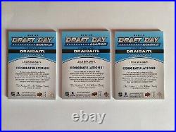 2014-15 SP Game Used LEON DRAISAITL 9 ROOKIE DRAFT DAY MARKS AUTO PATCH RC /35