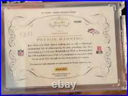 2014 National Treasures Peyton Manning 1/1 NFL Shield Auto