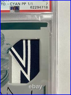 2016 National Treasures Dak Prescott 1/1 Patch Auto Cyan Printing Plate PSA 7 RC