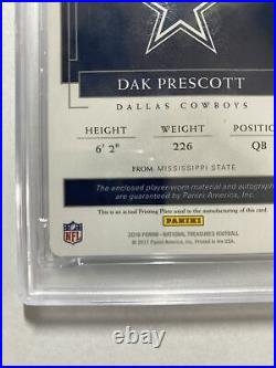 2016 National Treasures Dak Prescott 1/1 Patch Auto Cyan Printing Plate PSA 7 RC