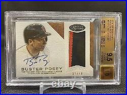 2016 Topps Dynasty Buster Posey Game Used 3 clr Patch Auto /10 BGS Quad 9.5
