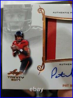 2017 PATRICK MAHOMES II RC RPA Leaf Trinity Auto 3 COLOR JERSEY PATCH