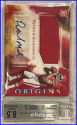 2017 PATRICK MAHOMES Rookie Patch Auto Panini Origins RED /99 2 Color Patch