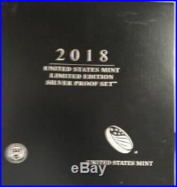 2018 U. S. Mint Limited Edition Silver Proof Set with Box & COA 8 Pieces