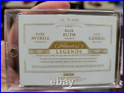 2020 FLAWLESS LOU GEHRIG BABE RUTH EARL AVERILL Game Used BAT JERSEY Patch /5