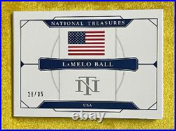 2020 national treasures collegiate Lamelo Ball RPA /35 USA