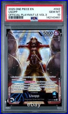 2025 One Piece Promos Official Playmat Limited Edition Vol. 3 #042 Usopp Psa 10