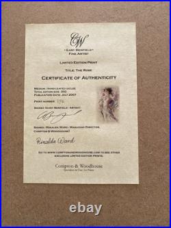 2psc ARTIST GARY BENFIELD LIMITED EDITION SIGNED FRAMED PRINT The Rose 2007