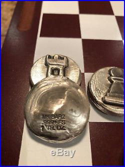 32 Troy Oz. MK BarZ 32 Piece Chess Set Hand Poured. 999 Fine Silver Very LTD