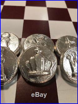 32 Troy Oz. MK BarZ 32 Piece Chess Set Hand Poured. 999 Fine Silver Very LTD