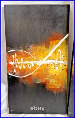 5 Piece Large Abstract Statement Artwork Signed Damon Limited Edition Wall Art