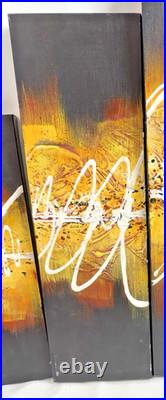 5 Piece Large Abstract Statement Artwork Signed Damon Limited Edition Wall Art