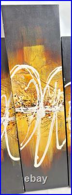 5 Piece Large Abstract Statement Artwork Signed Damon Limited Edition Wall Art