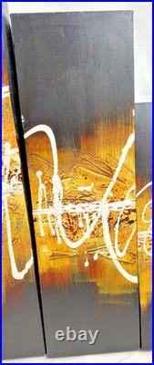 5 Piece Large Abstract Statement Artwork Signed Damon Limited Edition Wall Art