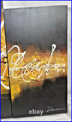 5 Piece Large Abstract Statement Artwork Signed Damon Limited Edition Wall Art