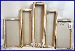 5 Piece Large Abstract Statement Artwork Signed Damon Limited Edition Wall Art