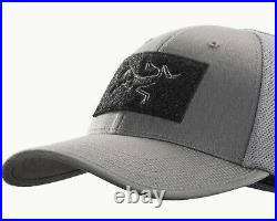 ARCTERYX LEAF BAC Cap 9998 FlexFit Tactical Hat VeIcro Bird Patch Wolf Gray S M