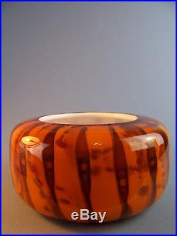 A Whitefriars Studio Art Vase Model S3 Orange Rare Scripted Piece Dated 1970