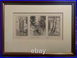 Adrian Ploskowicz limited edition etching Tryptyk, 2005. 25/80 prints. VGC