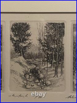 Adrian Ploskowicz limited edition etching Tryptyk, 2005. 25/80 prints. VGC