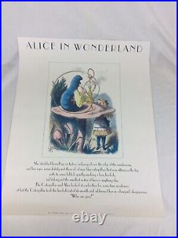 Alice In Wonderland 90s Print John Tenniel Limited Edition Art Caterpillar