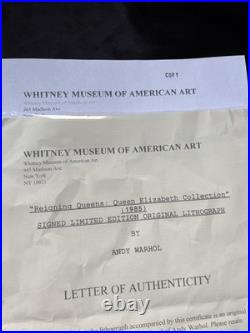 Andy Warhol (1928-1987) Hand Signed Original Limited Edition Print with COA