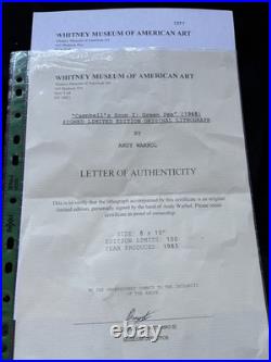 Andy Warhol (1928-1987) Hand Signed Original Limited Edition Print with COA
