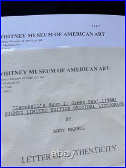 Andy Warhol (1928-1987) Hand Signed Original Limited Edition Print with COA