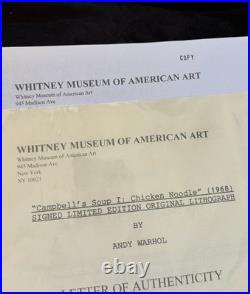 Andy Warhol (1928-1987) Hand Signed Original Limited Edition Print with COA