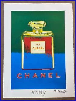 Andy Warhol Chanel Nº5 Blue/Green, 1985 Pl. Signed Hand-Number Ltd Ed 22 X 30 in