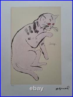 Andy Warhol Signed Lithograph 4 x Cat Certificate Leo Castelli