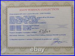 Andy Warhol Signed Lithograph 4 x Cat Certificate Leo Castelli