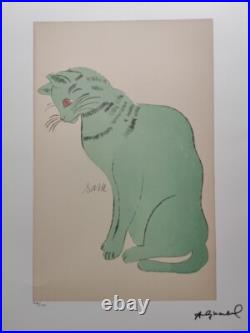 Andy Warhol Signed Lithograph 4 x Cat Certificate Leo Castelli