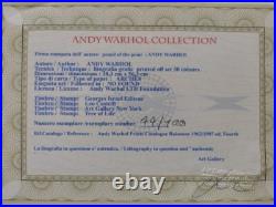 Andy Warhol Signed Lithograph 4 x Cat Certificate Leo Castelli