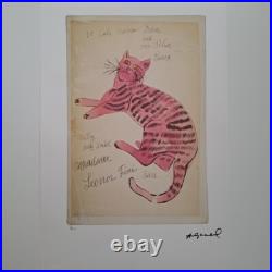 Andy Warhol Signed Lithograph Cat Sam Certificate Leo Castelli