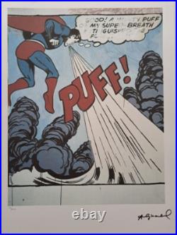 Andy Warhol Signed Lithograph Superman Certificate Leo Castelli