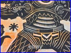 Attack Peter, TAKORO, 1/1 Variant, Hand Embellished, Signed, Linocut Block Print