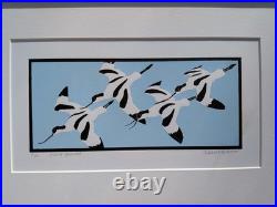Avocet Quartet Signed Limited Edition Screen Print Robert Gillmore, Framed