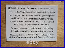 Avocet Quartet Signed Limited Edition Screen Print Robert Gillmore, Framed